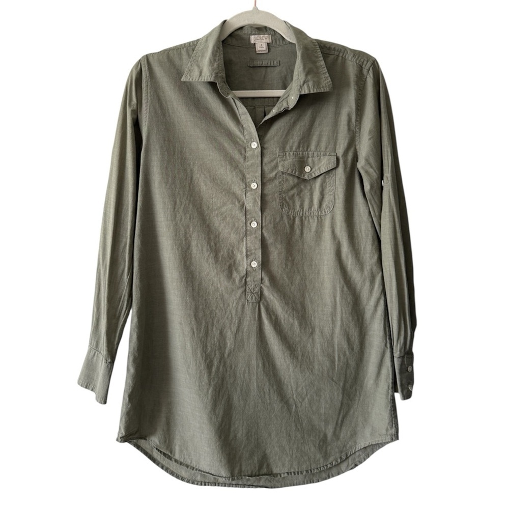 J. Crew Women’s Sage Green Casual Button-Down Shirt